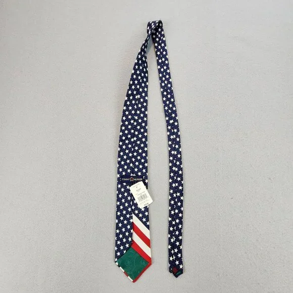 Tommy Hilfiger NEW 100% Silk Stars and Stripes Vintage Tie Americana Patriotic - Picture 11 of 13